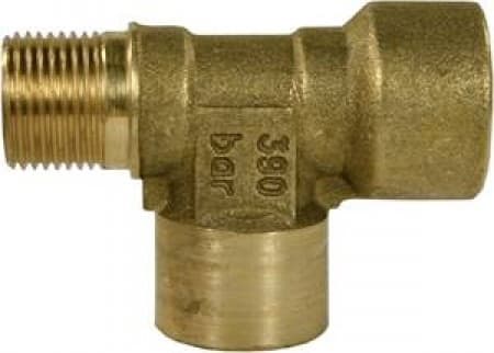 Brass T-Connection 3/8"M 3/8"F 1/4"F