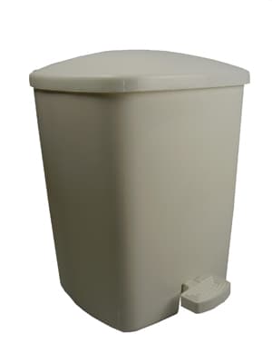 15L White Pedal Bin 