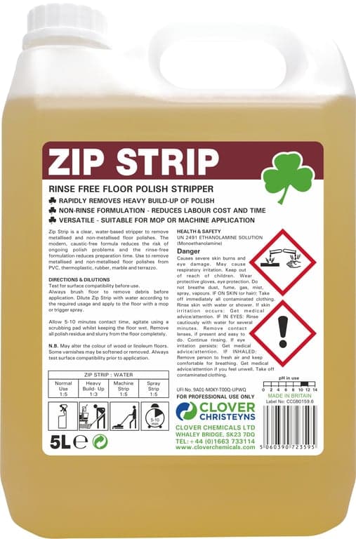 Clover Zip Strip Floor Polish Stripper 5L