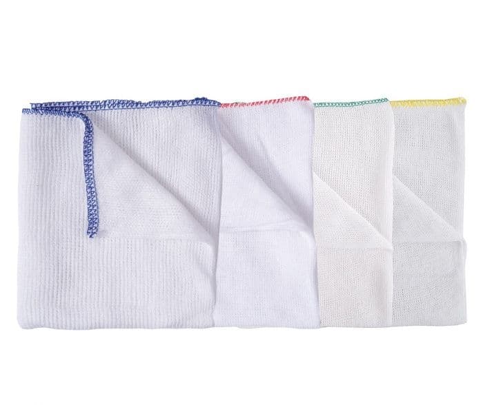 Dishcloths Coloured Edge Pack of 10