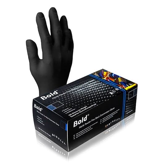Powder Free Black Nitrile Disposable Gloves Pk100