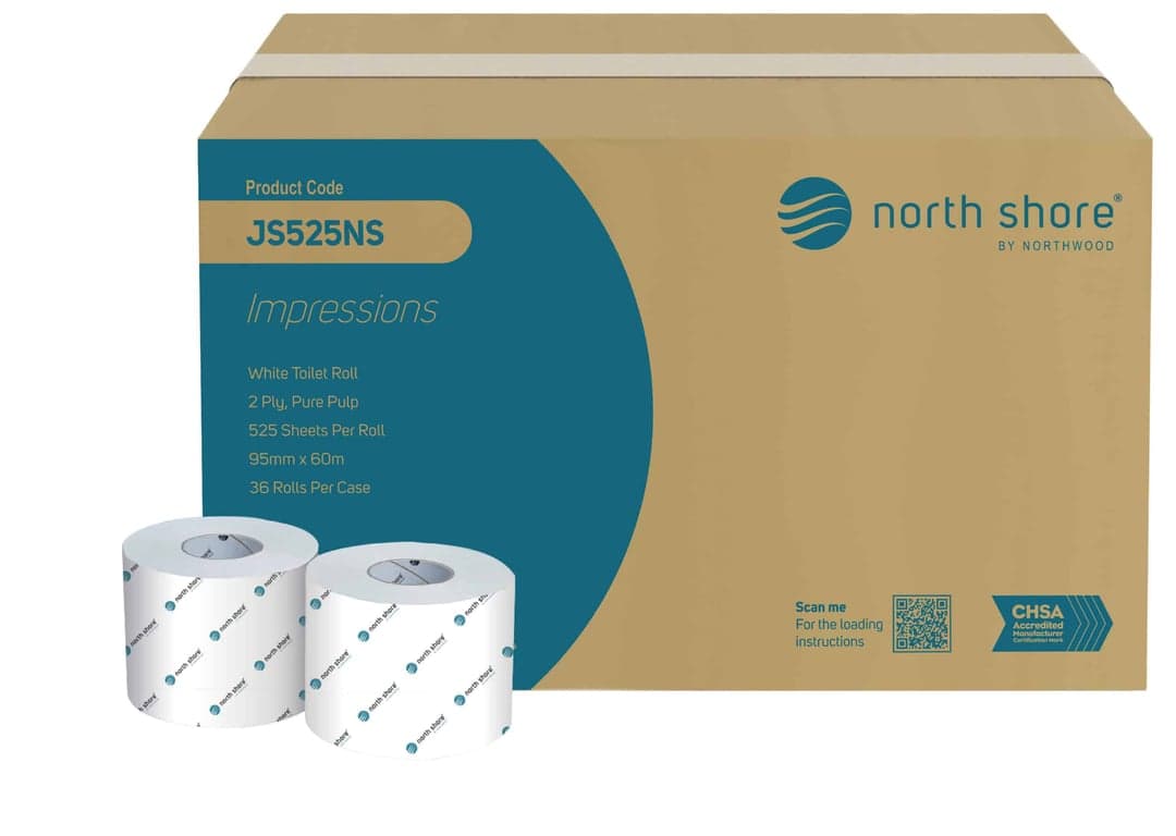 North Shore 2 Ply Pure White Toilet Roll JS525NS